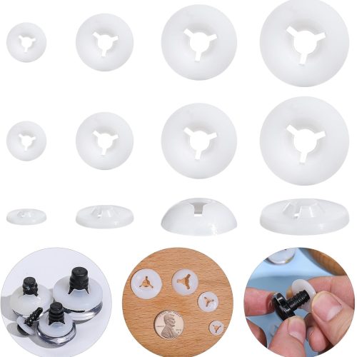 1 200pcs Washers for Safety Eyes Backs 9-20mm Plastic Washers 5 Size Craft Eyes Backs Three Fork Designed Washers for Crochet Lovers Stuffed Animals Teddy Bear Christmas Decorations