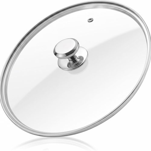 11 In Glass Lid for Frying Pan, Tempered Replacement Cover Compatible with All 11" Cookware for Skillets, Round Cast Iron, Cast Aluminium, Stainless Steel Pans &Pots, 10.8in/ 276mm - 11.2in/292mm