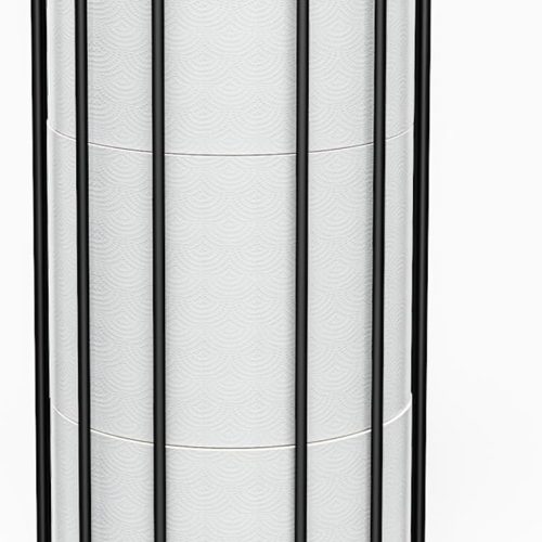 Epicano Toilet Paper Holder Stand, Freestanding Toilet Tissue Organizer, Minimalistic Storage Solution, Holds Mega Rolls-Modern Black