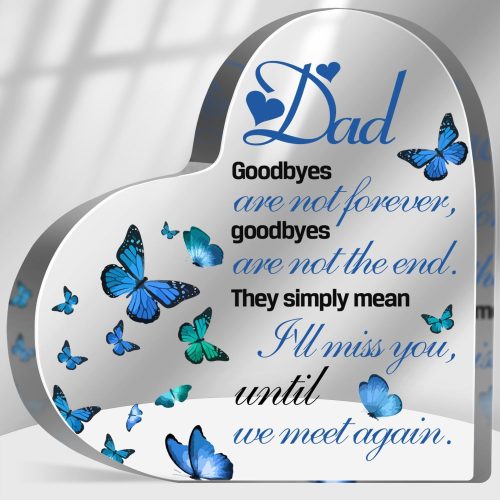 Sympathy Gifts for Loss of Loved One, Memorial Gifts for Loss of Dad, In Memory of Father Plaque, Bereavement Condolences Grief Gifts, Funeral Remembrance Decor Ornament Sign
