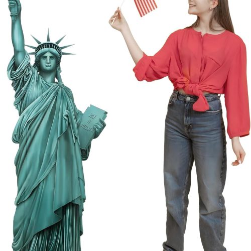 Colingmill 5' H Statue of Liberty Cardboard Stand up Cutout Themed Party Decoration 250th Anniversary Life Size Photo Props for Patriotic Themed Party Sign Backdrop