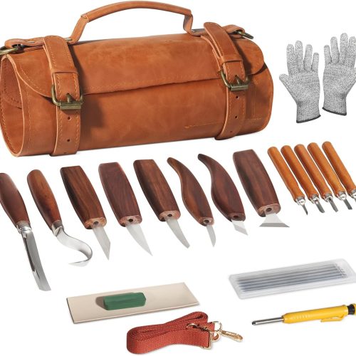 Wood Carving Kit,Carving Knife Set for Beginners,and Adults,Wood Carving Tools,Whittling Knife Set,Wood Whittling Set for Hobbies, Carving Set,Hook Knife,Spoon Carving Knife Suitable,Gift