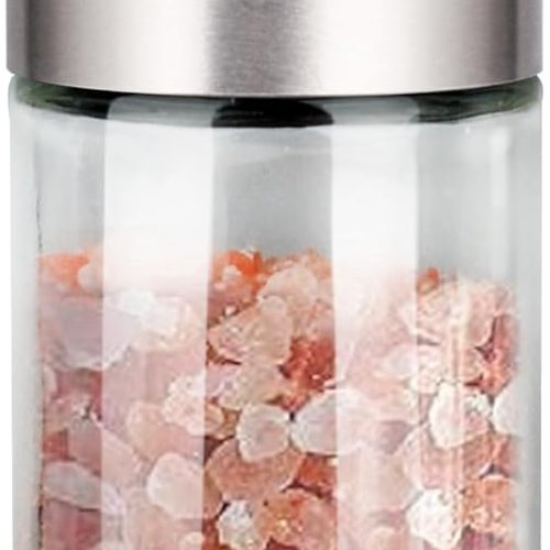 1 Salt Grinder Pepper Mill, Refillable, Adjustable Coarseness Black Pepper Grinder, Stainless Steel Sea Salt Shaker with Ceramic Rotor(Seasoning not included)