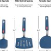 Silicone Spatula Turner Set of 3, Heat Resistant Large Wide Spatula for Pancake, Silicone Fish Spatulas Flipper for Cooking & Non-stick Cookware, BPA Free Rubber Cooking Untensil Set