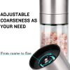 3 Salt Grinder Pepper Mill, Refillable, Adjustable Coarseness Black Pepper Grinder, Stainless Steel Sea Salt Shaker with Ceramic Rotor(Seasoning not included)