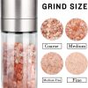 4 Salt Grinder Pepper Mill, Refillable, Adjustable Coarseness Black Pepper Grinder, Stainless Steel Sea Salt Shaker with Ceramic Rotor(Seasoning not included)