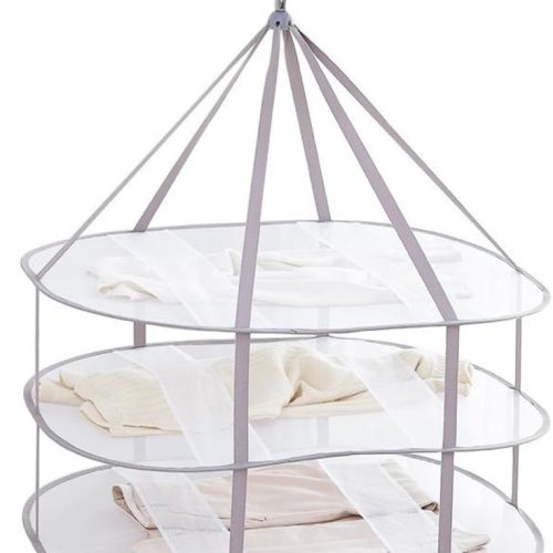 Looca 3-Tier Folded Mesh Clothes Hanging Dryer Sweater Drying Rack 30.3" L * 24.5" W*30.7" H