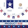 5.1 FT 4th of July Patriotic American Flag Wood Bead Garland Banner - Independence Day Decorations for Fireplace Mantle, Red White Blue Decor for Memorial Day, Veterans Day & Party Supplies