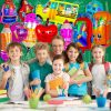 40 Pcs Back to School Foil Balloons, Colorful Apple Pencil Crayon Bus Helium Balloon, School Mylar Balloons for Party Supplies