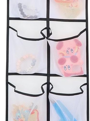 GOMAJI 12 Large Pockets Over Door Hanging Shoe Organizer, White
