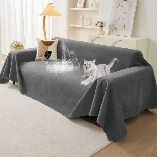 Warmstar Couch Protector from Cat Claws, Waterproof Couch Cover Anti Slip,Couch Cover 3 Cushion Sofa Washable,Anti-Scratch Pet Sofa Cover Heavy Duty,71"X118", Dark Grey