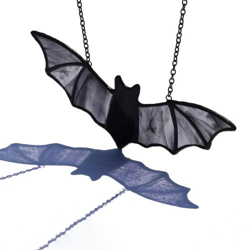 1 Bat Stained Glass Window Hanging Suncatcher for Window,Halloween Bat Decoration 7.1×3.0 inch…