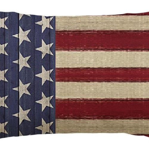 1 colorlife 4th of July Patriotic Independence Throw Pillow Cover, 12 x 20 Inch Memorial Day Stripes America Flag Stars Decor Cushion Case for Sofa Couch