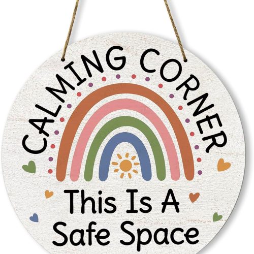 1 Calming Corner Sign Safe Space Wooden Decoration For Home school Classroom Wall Decor Counselor Office Must Haves Calm Down Corner