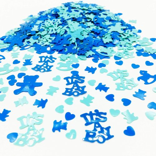 1 Baby Shower Confetti Gender Reveal Blue Confetti Sprinkles for Baby Shower Pinata Party Decoration-"It's A Boy" Bear Horse Heart 1.5OZ