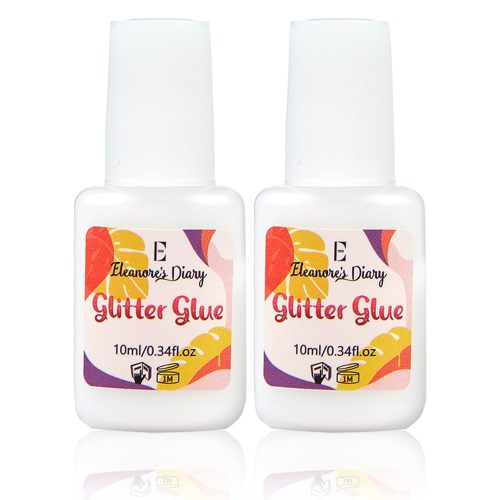 1 Body Glue for Glitter Tattoos, Eleanore's Diary 10ml*2 Art Glitter Glue, Odourless & Non Toxic, Suit for Skin Chunky Makeup, Beach Parties, Music Festival, Carnival, Cosplay, Summer Holiday, Gemstones