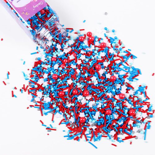 1 Patriotic Sprinkles for Baking, Red White and Blue Sprinkles for Cupcakes, 4th of July Sprinkles Perfect for Independence Day Dessert Party 4.23 Ounce