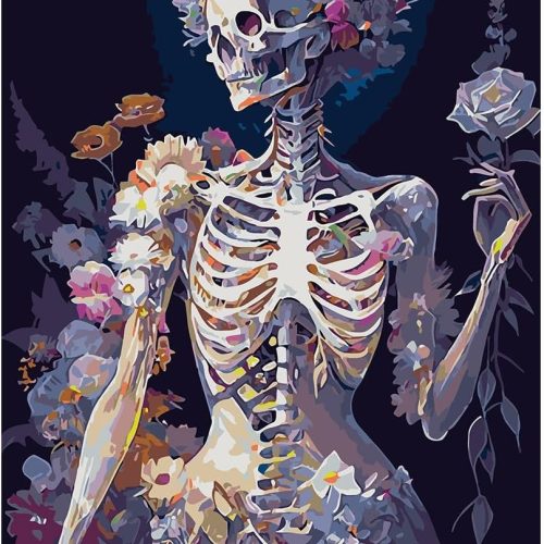1 mjcakrn Paint by Numbers Kit for Adults Beginner, Skull Adult Paint by Number Kits on Canvas, DIY Skull Acrylic Oil Easy Painting by Numbers for Home Wall Decor 16X20 inch (Without Frame)
