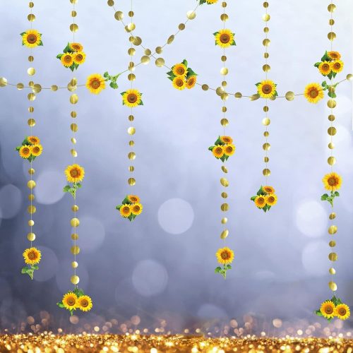 Cheerland Sunflower Hanging Decoration Garland Birthday Party Streamers for Sunflower Graduation Baby Shower Wedding Bridal Shower Summer Autumn Events Indoor and Outdoor Decor