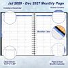 Monthly Planner 2026-2027 (7.4'' x 9.6''), 18 Months Calendar Book from Jul 2026-Dec 2027, 2026 Agenda Planner with Tabs & Pocket, 120GSM Paper, Black