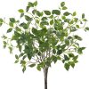 CT0218-SG-11GT_1 Artificial Plants Greenery Eucalyptus Stems Branches Plant for Home Decor,Faux Rustic Ficus Leaf Floral for Indoor Table Bathroom Bedroom Kitchen Decoration,Real Plastic Eucalytus Wedding Dcor(6PCS)