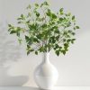 CT0218-SG-11GT_2 Artificial Plants Greenery Eucalyptus Stems Branches Plant for Home Decor,Faux Rustic Ficus Leaf Floral for Indoor Table Bathroom Bedroom Kitchen Decoration,Real Plastic Eucalytus Wedding Dcor(6PCS)