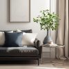 CT0218-SG-11GT_4 Artificial Plants Greenery Eucalyptus Stems Branches Plant for Home Decor,Faux Rustic Ficus Leaf Floral for Indoor Table Bathroom Bedroom Kitchen Decoration,Real Plastic Eucalytus Wedding Dcor(6PCS)