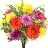 Artificial Flowers Faux Gerbera Daisies Flowers Bouquet (13.38in) | Fake Silk Flowers Arrangements Cemetery Flowers for Grave for Home Indoor Table Vase Wedding Party Decor