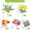 Artificial Flowers Faux Gerbera Daisies Flowers Bouquet (13.38in) | Fake Silk Flowers Arrangements Cemetery Flowers for Grave for Home Indoor Table Vase Wedding Party Decor