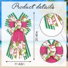 CT0327-ERB-32GT_2 Hying Large Summer Bows for Wreath, Spring Summer Wreath Bows Green Stripes Bows Pink Burlap Bow Flamingo Farmhouse Craft Bows for Front Door Summer Birthday Party Decorations Supplies