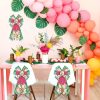 CT0327-ERB-32GT_4 Hying Large Summer Bows for Wreath, Spring Summer Wreath Bows Green Stripes Bows Pink Burlap Bow Flamingo Farmhouse Craft Bows for Front Door Summer Birthday Party Decorations Supplies