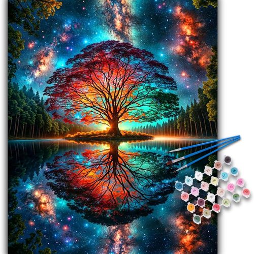 CT0406-PBN-20GT_1 Paint by Numbers Kit for Adults - Tree of Life Acrylic Adult Paint by Number Kits on Canvas for Beginner, Tree of Life DIY Oil Painting by Numbers for Adults Kit, Perfect for Home Decor Gift 16"x20"