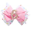 Birthday Hair Bow for Baby Girls 1 2 3 4 5 6 Years Sprinkle Decorations Confetti Ice Cream Party Pink Hair Accessories for 6th Birthday