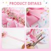 Birthday Hair Bow for Baby Girls 1 2 3 4 5 6 Years Sprinkle Decorations Confetti Ice Cream Party Pink Hair Accessories for 6th Birthday