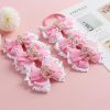 Birthday Hair Bow for Baby Girls 1 2 3 4 5 6 Years Sprinkle Decorations Confetti Ice Cream Party Pink Hair Accessories for 6th Birthday