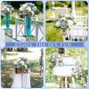 12 Bundles Dusty Blue White Artificial Peonies Silk Flowers Bulk | Fake Peony with Realistic Eucalyptus for DIY Wedding Bouquets Table Centerpieces Vase Floral Arrangements Home Decor
