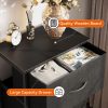 AODK Dresser for Bedroom Nightstand Small Dressers Chest of Drawers End Table for Living Room, Closet Dresser with 3 Storage Drawers Organizer Clothes, Black