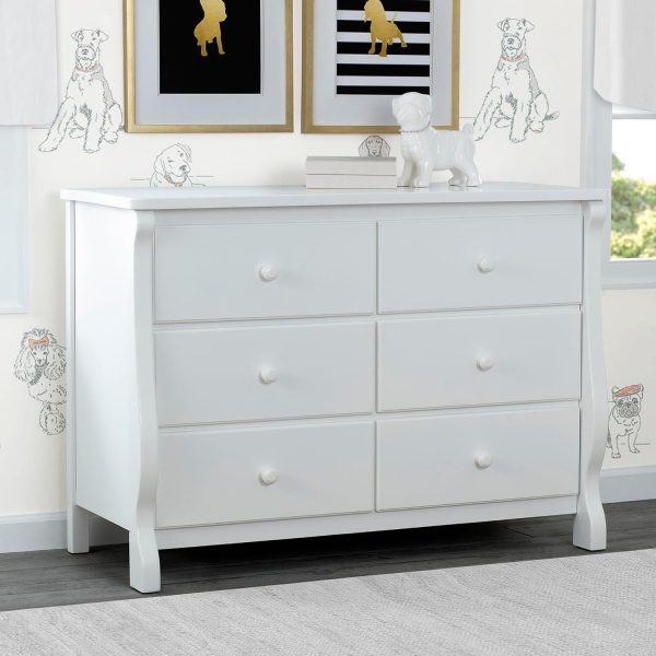 CT0425217JS_2 Delta Children Universal 6 Drawer Dresser with Interlocking Drawers - Greenguard Gold Certified, White