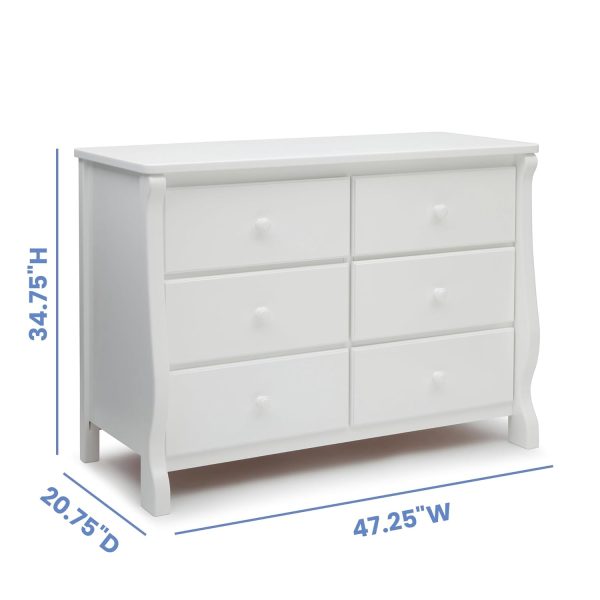 CT0425217JS_3 Delta Children Universal 6 Drawer Dresser with Interlocking Drawers - Greenguard Gold Certified, White