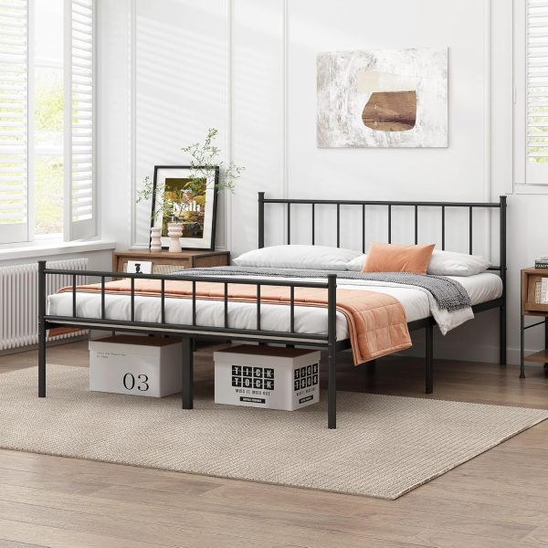 DIIYIV Queen Metal Bed Frame,Steel Slat Support,Noise Free,Easy Assembly | Queen Size Bed,Mattress Foundation,Underbed Storage,No Box Spring Needed