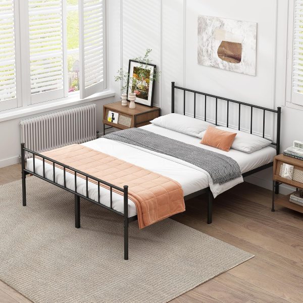 DIIYIV Queen Metal Bed Frame,Steel Slat Support,Noise Free,Easy Assembly | Queen Size Bed,Mattress Foundation,Underbed Storage,No Box Spring Needed