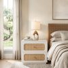 19'' Small Boho Table Lamps for Bedroom Set of 2, Farmhouse Rattan Bedroom Lamps for Living Room Rustic Home Decor, Nightstand Bedside Lamps for Sofa Table Entry Way, Suitable for Small Places