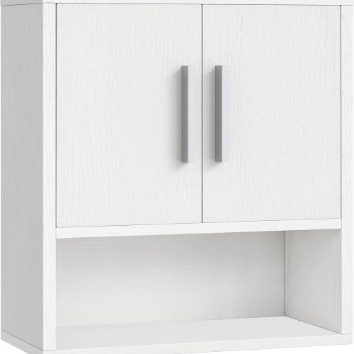 HOOBRO Bathroom Wall Cabinet, Medicine Cabinet, 15 x 7.1 x 16.1Inches, Adjustable Shelf, Over The Toilet Wall Storage Cabinet, for Bathroom, Bedroom, White
