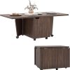 Giantex Folding Coffee Table, 48 Inch Drop Leaf Extendable Center Table with Storage Cabinet & Wheels, Rolling Side Table, Mid Century Modern Living Room Tables for Small Spaces (Walnut)