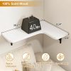 CT0428673JS_3 Fixwal Floating Shelves for Wall Set of 5, Rustic Wood Wall Mounted Corner Shelf for Bathroom, Kitchen, Bedroom, Home Decor, Laundry Room, Living Room (White)
