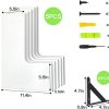 CT0428673JS_4 Fixwal Floating Shelves for Wall Set of 5, Rustic Wood Wall Mounted Corner Shelf for Bathroom, Kitchen, Bedroom, Home Decor, Laundry Room, Living Room (White)