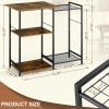 CT0429658JS_2 Kitchen Stand with Pots Rack, Utility Microwave Oven Stand with Storage, 5 Tiers Coffee Bar Table, Small Kitchen Bakers Rack with 6 S Hooks, Kitchen Storage Shelf Rack for Spices, Pots, Rustic Brown