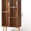 LEYAOYAO 5 Cube Small Bookshelf,3 Tier Mid-Century Bookcase with Legs,Wood Bookshelves Storage Organizer Shelf,Narrow Book Shelves,Brown Bookcases