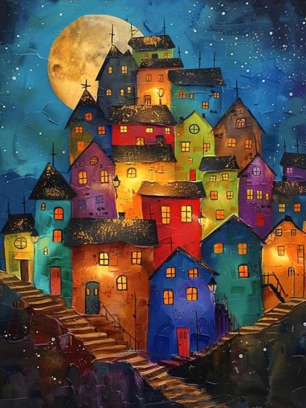 CT0430-SDP-148GT_1 ijbnhd House Diamond Art Kits for Adults, 12x16inch | House Diamond Painting, 5D Diamond Painting Dream House, DIY Full Drill, Gem Art Crafts for Home Wall Decor