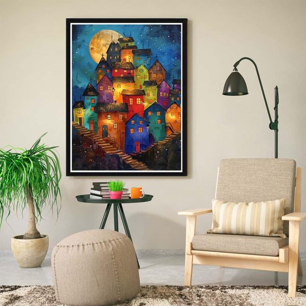 CT0430-SDP-148GT_4 ijbnhd House Diamond Art Kits for Adults, 12x16inch | House Diamond Painting, 5D Diamond Painting Dream House, DIY Full Drill, Gem Art Crafts for Home Wall Decor